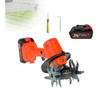 Cultivador InaláMbrico Mini,Motocultor EléCtrico De JardíN De 21V,235 Rpm,Incluye BateríAs, Ancho De Labranza De 10 Cm, Microcultivador Manual Para Desherbar,Electrictiller-1battery