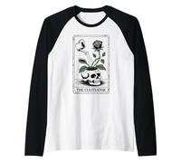 Cultivador Tarot Card Gótico Cráneo Maceta Camiseta Manga Raglan