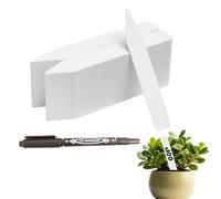 CULTIVEA® 100 Etiquetas para Plantas con Rotulador Incluido - Etiquetas Jardín Huerto Exterior en Plástico Blanco | Resistentes al Agua y Reutilizables | 10x2cm | Semillas, Macetas, Flores