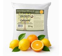 CULTIVERS Abono Cítricos Ecológico NPK 20 kg Hierro Magnesio Calcio Azufre 50% Materia Orgánica 34% Ácidos Húmicos | Fertilizante Orgánico para Limoneros Naranjos Mandarinos