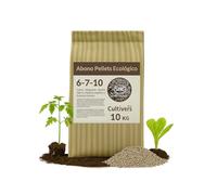 CULTIVERS Abono Pellets Plantas Ecológico 10 Kg granulado Universal NPK 6-7-10 con Calcio Micros Materia Orgánica Húmicos para Huerto y Jardín Fertilizante Orgánico Natural para Cultivos