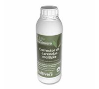 CULTIVERS Corrector Carencias Plantas 1 L Abono Ecológico con Hierro Cobre Manganeso Boro y Zinc | Fertilizante líquido con micronutrientes para carencias nutricionales en huerto y jardín