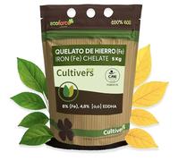 CULTIVERS Quelato de Hierro Ecológico 5 kg | Abono soluble con Hierro Fe-EDDHA 6% (orto-orto 4,8%) para Plantas y Cultivos en Suelos con Baja Disponibilidad de Hierro