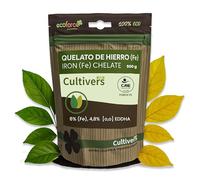 CULTIVERS Quelato de Hierro Ecológico 500 g | Abono soluble con Hierro Fe-EDDHA 6% (orto-orto 4,8%) para Plantas y Cultivos en Suelos con Baja Disponibilidad de Hierro