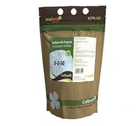 CULTIVERS Sulfato de Potasio Fertilizante para Plantas Jardín y Acuario de 1 kg. Abono hidrosoluble aporte de de Potasio y Azufre a los cultivos. Reductor PH en suelos alcalinos. Sulfato Potásico