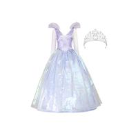 cultofmoon Glinda Disfraz de cosplay Wicked vestido con corona para mujer, brillante, color lila con mangas abullonadas, vestido de fantasía, vestido de noche, Halloween, carnaval