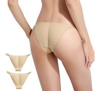 CuLtp 2pcs Fajas con Relleno Caderas, Malla Transpirable Pantalones Mujer con Tanga Y Pantalones Cadera, Bragas Fajas Levanta Gluteos