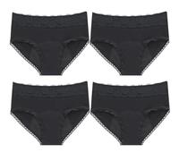 CuLtp 4pcs Bragas Menstruales Flujo Abundante, Perspectiva Sexy Ropa Interior Menstrual, PéTalos Encaje Bragas Postparto Algodon, BañAdor Menstrual