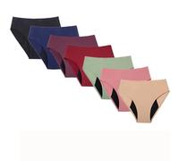 CuLtp 7pcs Bragas Menstruales Flujo Abundante, Sin Marcas Ropa Interior Menstrual, CóDigo Grande Bragas Postparto Algodon, Bragas Incontinencia Mujer Lavables