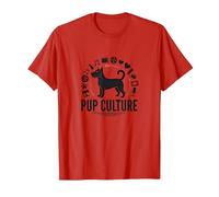 Cultura de Cachorros: Colección de Iconos de Entretenimiento para Amantes de los Perros Camiseta, Hombre, Rojo, XL