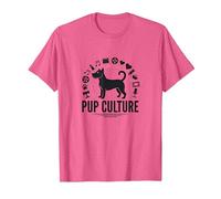Cultura de Cachorros: Colección de Iconos de Entretenimiento para Amantes de los Perros Camiseta, Hombre, Rosa Jaspeado, 3XL