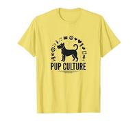 Cultura de Cachorros: Colección de Iconos de Entretenimiento para Amantes de los Perros Camiseta, Hombre, Limón, XXL