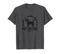 Cultura de Cachorros: Colección de Iconos de Entretenimiento para Amantes de los Perros Camiseta, Hombre, Jaspeado Oscuro, 3XL