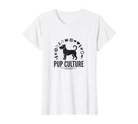 Cultura de Cachorros: Colección de Iconos de Entretenimiento para Amantes de los Perros Camiseta, Mujer, Blanco, XXL