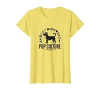 Cultura de Cachorros: Colección de Iconos de Entretenimiento para Amantes de los Perros Camiseta, Mujer, Limón, XXL