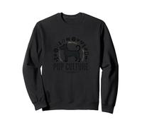 Cultura de Cachorros: Colección de Iconos de Entretenimiento para Amantes de los Perros Sudadera, Unisex para Adultos, Negro, S