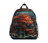 Cultura Del Dragón De China Vintage Mochila Niña Niño, Mochilas Infantil Preescolar 2-7 Años Mini Mochila Pequeña de Escolar Primaria Viaje
