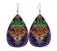 Cultura Judía Arte Hebreo Hamsa Mal De Ojo Pendiente De Cuero Moda Pendientes Colgante Ligeros Pendiente Para Aniversario Mujer