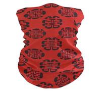 Cultura Única China Feliz Rojo Polainas De Cuello 26X30Cm Multifuncional Cuello Pañuelo Respirable Pasamontañas para Adulto Ciclismo Motocicleta