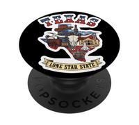 Cultura Vaquera y Herencia del Estado de Texas PopSockets PopGrip Adhesivo