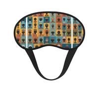 Cultural Icons - Cómoda máscara de dormir de satén con borde negro para bloquear la luz y dormir reparador