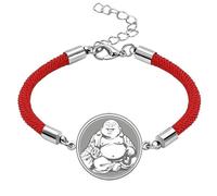 Culture Maitreya - Pulsera de cuerda roja hecha a mano con patrón de dibujo de líneas