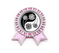 Culture Yin-yang - Broche con diseño de flores, color rosa, Medium, Metal