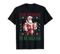 Culturista Papá Noel Abultando Suéter Feo Fitness Camiseta