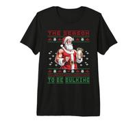 Culturista Papá Noel Abultando Suéter Feo Fitness Camiseta Premium