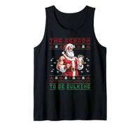 Culturista Papá Noel Abultando Suéter Feo Fitness Camiseta sin Mangas