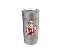 Culturista Papá Noel Abultando Suéter Feo Fitness Vaso térmico de acero inoxidable de doble pared
