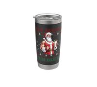 Culturista Papá Noel Abultando Suéter Feo Fitness Vaso térmico de acero inoxidable de doble pared