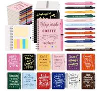 Culudea 48 Pcs Funny Office Gifts for Coworkers - 24 Sets Sarcastic Notebooks with Snarky Pens & Sticky Notes, Humorous Work Journals for Staff, Boss, White Elephant, Gag Gifts (5.5 x 4.7 Inch)