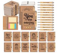 Culudea 48 Pcs Thank You Gifts Bulk - 24 Sets You Are Amazing Notebooks with Pens & Sticky Notes, Kraft Appreciation Journals for Coworkers, Employees, Teachers, Staff, Volunteers (5.5 x 4.7 Inch)