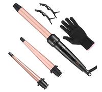 Culwad Rizador de pelo 3 en 1, multifunción, revestimiento de cerámica intercambiable, con guantes (embalaje múltiple)