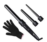 Culwad Rizador de Pelo 3 en 1 Tenacillas Pelo con 3 Intercambiable Barriles y Guantes protectores de calor