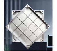 Cum - Cubiertas cuadradas de acero inoxidable de alta resistencia, 75 x 75 cm, tapas de tanque séptico para exteriores, cubiertas invisibles para lavabo de alcantarillado, diseño acumulable para patio