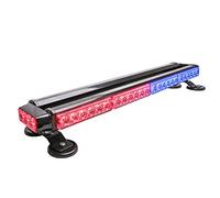 CUMART Barra de luz LED roja y azul de 26.5 pulgadas, 54 luces LED para policías, vehículos, camiones, coches, doble cara, advertencia de emergencia, luz estroboscópica, asesor de tráfico con base