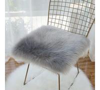 Cumay Alfombra de piel sintética, de piel de oveja mullida, lavable, para salón, dormitorio, silla, cama, sofá, decoración, 45 x 45 cm
