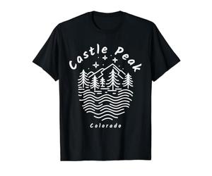Cumbre del Pico del Castillo en Colorado Camiseta gráfica económica, Hombre, Negro, M