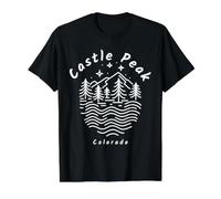 Cumbre del Pico del Castillo en Colorado Camiseta gráfica económica, Hombre, Negro, XL