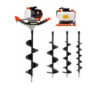 CUMELLIIR Broca de tierra de gasolina de 2 tiempos, 52 cc, gasolina con 3 brocas de plantación, broca para suelo, gasolina, para jardines, industria de la construcción