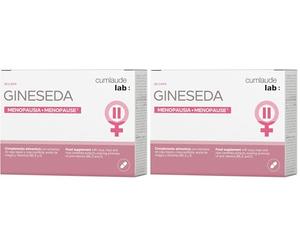 Cumlaude Gineseda - Complemento Alimenticio para Aliviar los Síntomas de la Menopausia - Isoflavonas de Soja, Extracto de Lúpulo y Salvia, Vitaminas E, B6 y D3-30 Cápsulas (Paquete de 2)