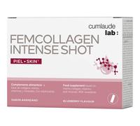 Cumlaude Lab FemCollagen Intense Shot – Colágeno y vitaminas – Sabor arándano – 7 viales