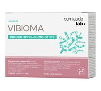 Cumlaude Lab – Vibioma complemento alimenticio triple acción probiótica, sabor melocotón, 14 sticks