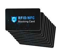 Cumnvulnt Paquete de 10 tarjetas de bloqueo RFID, bloqueador de tarjetas de señal digital para tarjetas sin contacto, protector avanzado de tarjetas de crédito para carteras, seguridad digital