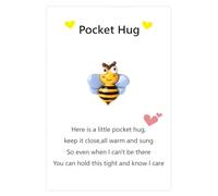 Cumnvulnt Regalo de abrazo de bolsillo, abejas de bolsillo, regalos pensando en ti, regalos de animación para mujeres, adorno de recuerdo, regalo de apoyo emocional para cumpleaños, boda, día de la