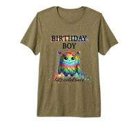 Cumpleañero, celebremos el Tonto Monstruo del arcoíris y el Confeti Camiseta Premium