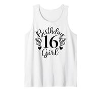 Cumpleaños 16 Niñas, 16 Años Dieciséis Niñas 16 Cumpleaños Camiseta sin Mangas