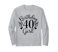 Cumpleaños 40 Chica 40 años para Sus Esposas 40 Manga Larga